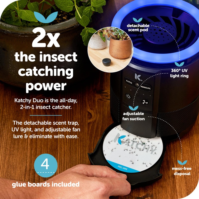 Katchy Duo Indoor Insect Trap with Scent Pod - Fan