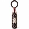 Woven Wine Bottle Tote Bag Wooden Ring Handle Macrame Carrier