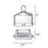 Dicunoy 2 Pack Glass Butter Dishes with Lids, Mini Butter