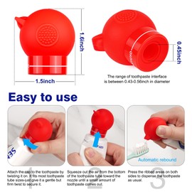 LEYUYO Upgraded Silicone Toothpaste Squeezer Dispenser with Self-Closing Cap, Fits Any Toothpaste Tube, Precise Dosing, Clean & No Waste for Kids & Adults(Red)