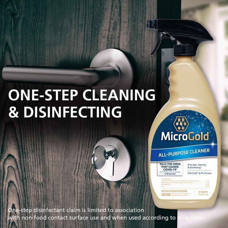 MicroGold All-Purpose Cleaner Spray Kills 99.9% of Bacteria and Viruses