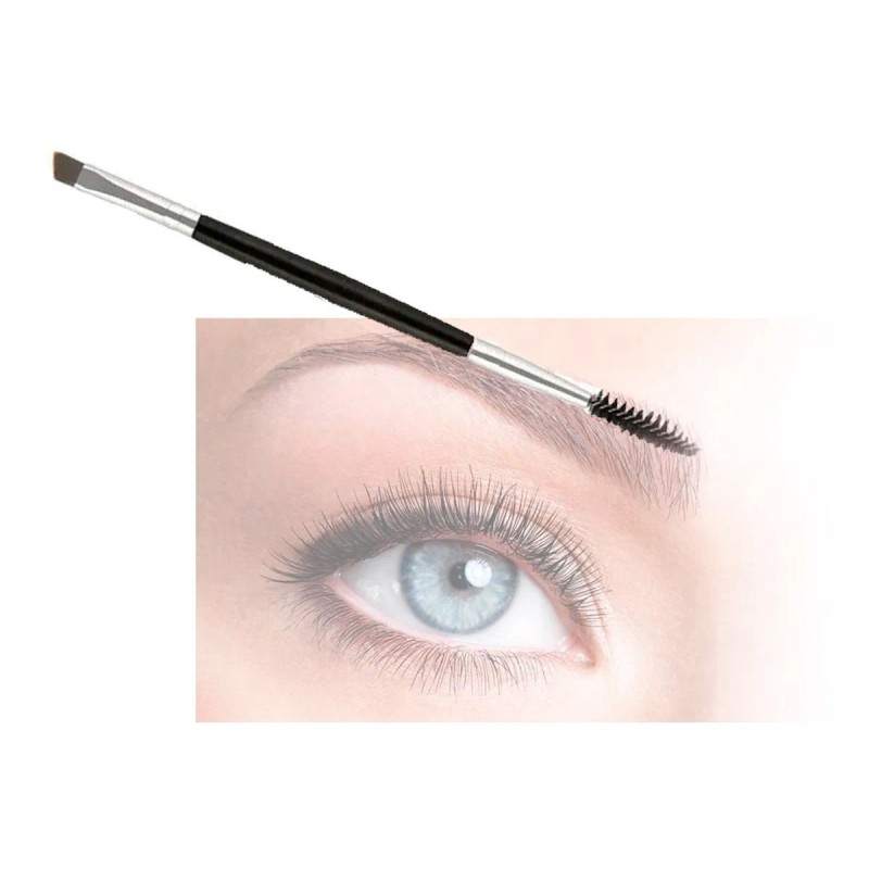 Brocha Doble Para Ceja Con Cepillo Pincel Cosmético 1pz Full