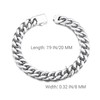 Mens Silver Colored Bracelet for Men，Stainless Steel Cuban Link Bracelet,