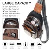 LATMAP Sling Bag for Women Men Leather Small Sling Backpack