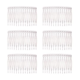 Penta Angel 6Pcs Plastic Hair Side Combs Hairpin Clip with Teeth Hair Accessories for Women Girls Fine Hair and Crafts DIY (14 Teeth, Clear)