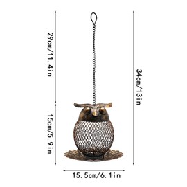 Aipeeo Bird Feeder, Bird Feeder for Hanging, Metal Bird Feeder with Hooks, Weatherproof Bird Feeder, Suitable for Gardens, Courtyards, Balconies etc
