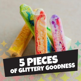 Chuckle & Roar - Glitterpop Chawk! - Outdoor Fun - Great on Any Hard Surface - Glitter Colors on Hard Surfaces - Ages 4 and Up