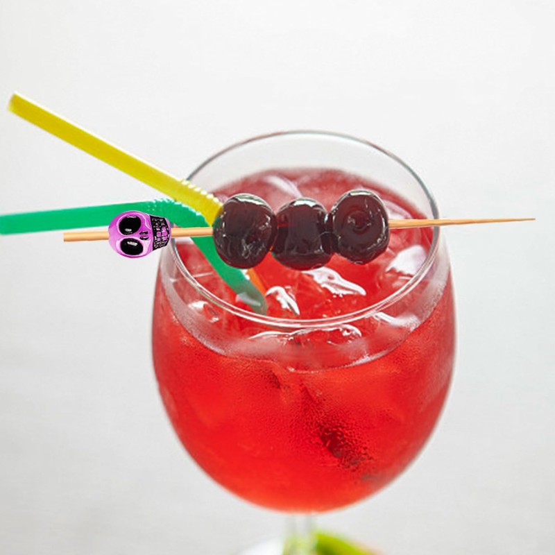 200 Pieces Skull Toothpicks Cocktail Picks Chopsticks Cocktail Picks Decorations