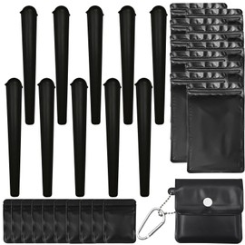 RAFIYU 31-Piece Joint Case with Clip Lid Set, Conical Joint Tube, Joint Lathe 115 mm, Joint Case Black with Ash Pocket and Storage Bag