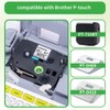 Laminated Label Tape Compatible with Brother, Black on White, Pack