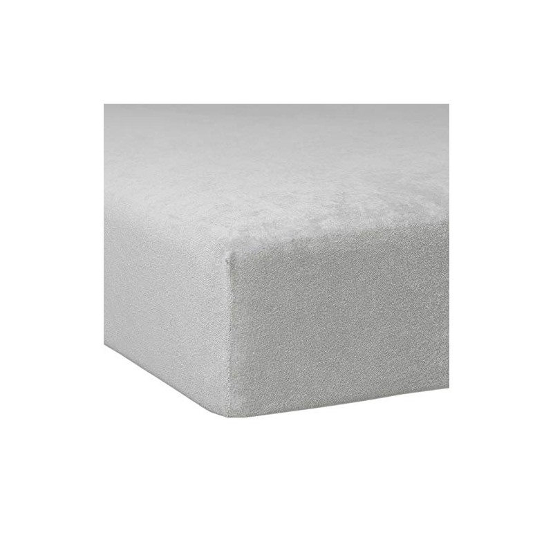 TRAUMSCHLAF Fleece Terry Fitted Sheet Platinum 90 x 190 cm
