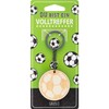 GRUSS & CO Football Keyring with Engraved Wooden Pendant, multicoloured,