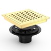Iriber 6 Inch Square Shower Floor Drain with PVC Shower