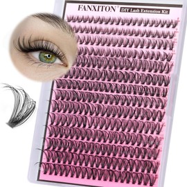 FANXITON Lash Clusters 280Pcs Wispy Lash Clusters D Curl 8-16Mix Natural Eyelash Clusters 30D Individual Eyelash DIY Lash Extensions at Home (0.07D 30D)