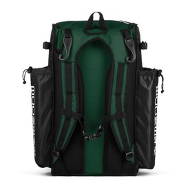 Boombah Superpack Bat Pack -Backpack Version (no wheels) - Holds up to 4 Bats - Black/Dark Green - For Baseball or Softball