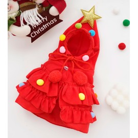 Dog Costume Christmas, Dog Christmas Pet Costumes, Cat Dog Cape Christmas Tree Shape, Adjustable Christmas Cape Christmas Costume for Cat Puppy Gift