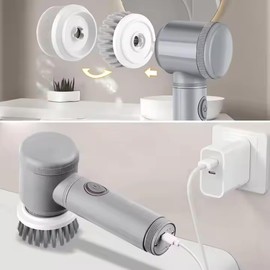 Electric Cleaning Brush Set, Handheld Power Scrubber Cordless Shower Scrubber with 6 Replacement Heads for Kitchen and Bathroom