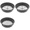 FindingKing Set of 3 Gold Classifier Stackable Black Pans 1/2",