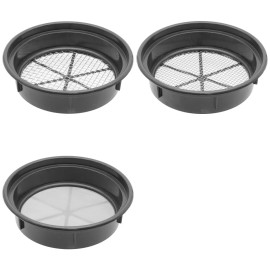 FindingKing Set of 3 Gold Classifier Stackable Black Pans 1/2", 1/4", 1/70" Holes