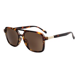 OKH Retro Reading Sunglasses for Men Women, Tinted Magnified Lenses UV400 Protection, Vintage Rectangle Readers for Outdoor Driving Beach (Tortoise/Tea +1.5)