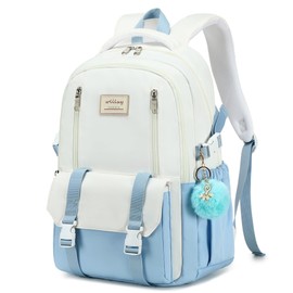 Caoroky knight Travel Laptop Backpack for Women Girls Elementary High School Bag College Backpacks Waterproof Daypack Large Bookbags Purse for Teens Students Computer Bags 15.6 Inch-Blue