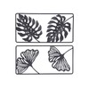 2pcs Leaf Statue Black Style Embossed Design Metal Material Decorative