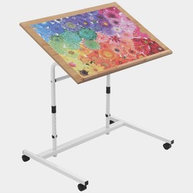 YISHAN Tilting Jigsaw Puzzle Table with Legs, Angle and Height Adjustable Puzzle Tabletop puzzle  tray - Style: Table