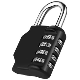 NAGE Padlock Dial 4 Digit Dial Padlock Anti-Theft Locker School Business Warehouse Outdoor Number Key Post Key Dial Lock Number Key Dial Key Dialing Key Dialing Key Waterproof (Black, 1 Piece)