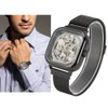 FORSINING Stainless Steel Strap Waterproof Hollow Automatic Mechanical Men WatchBlack