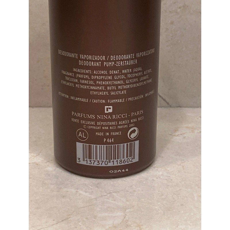Nina Ricci Memoire D'Homme by Nina Ricci Men's Deodorant Spray
