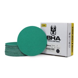 BHA 6" Green Film Wet/Dry Hook & Loop Sanding Discs, 50 Pack - No Hole, Load Resistant, Waterproof, Low-Dust & Long-Lasting Premium Aluminum Oxide Abrasive for Orbital DA Sanders - 600 Grit
