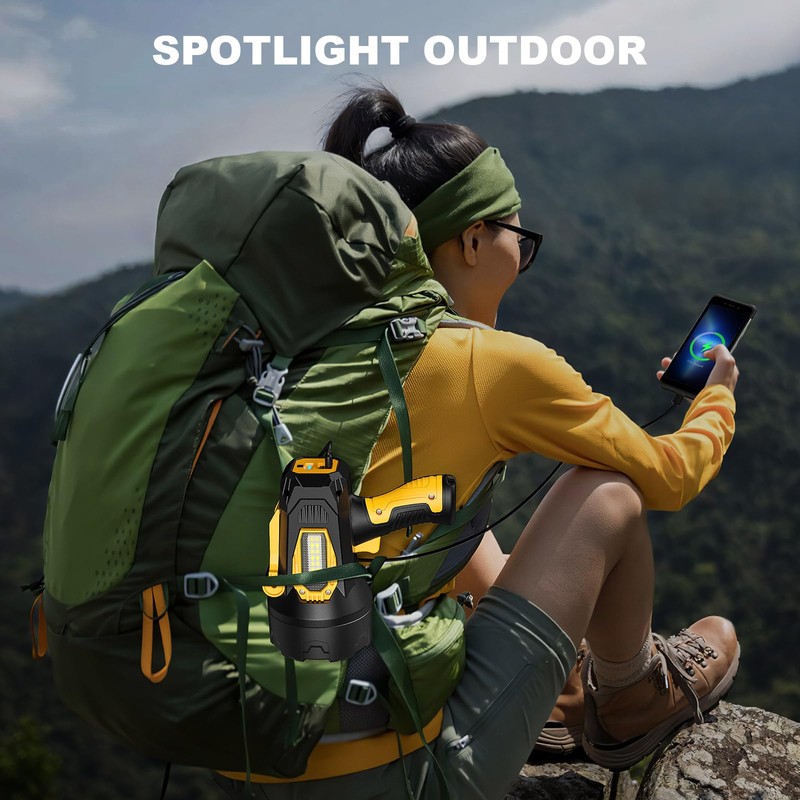 MIXILIN Rechargeable Spotlight 90,000 Lumens, Super Bright LED Spotlight Flashlight