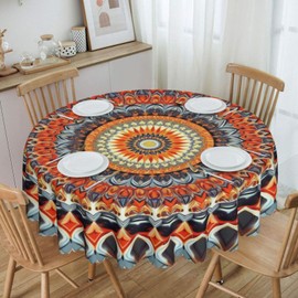 Gebiorty Deluxe 60-Inch Round Tablecloth: Dine in Style with Our Exquisite and Durable Linen – Perfect for Everyday Use & Special Occasions