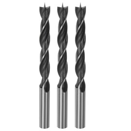 HARFINGTON 3pcs Brad Point Drill Bits 10mm(25/64") Dia Straight Round Shank Drill Metric Brad Point 3.35" Drilling Depth Spiral Twist Drill Bits for Carpenter Woodworking Plastic Rubber