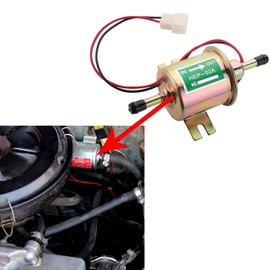 HAOBO Electric Fuel Pump 12V, Automotive Replacement Electric Fuel Pumps, Low Pressure 2.5-4 PSI Inline Fuel Pump, 12 Volt Fuel Pump Gasoline Universal for Lawn Mower Carburetor Gas Engine HEP-02A