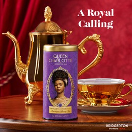 The Republic of Tea Bridgerton Young Queen Charlotte Amethyst Berry Tea, 36 Tea Bags in Metal Tin - Fruity Rooibo Tea with Storage Tin in Bridgerton Look