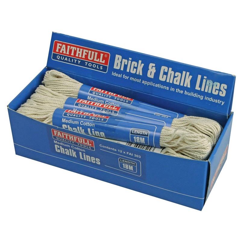 Faithfull 303 (Box12) Medium Cotton Chalk Line 18M