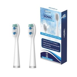 NetGen Replacement Sonic Toothbrush Heads | Soft and Comfortable Electronic Brush| compatible with all NetGen toothbrush models | Black - Pack of 2 - Color: White model toothbrush heads