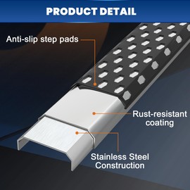 KUIPERAUTO 6 inches Running Boards Side Steps Compatible for 1999-2016 Ford F-250 F-350 F-450 F-550 Super Crew Cab Nerf Bars