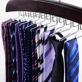 Ohuhu Tie Organizer, Ohuhu 24 Hook Tie Hanger Rack for Closet Wooden Holder for Men