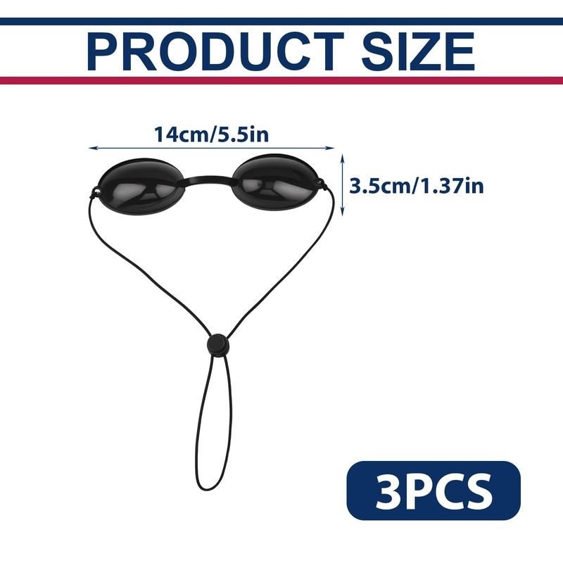 NICECRAFT 3 Pairs IPL LED Light Protective Goggles, Red Light