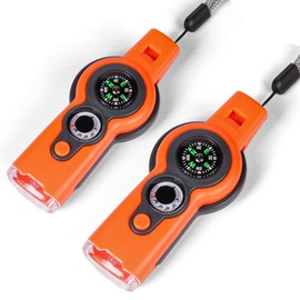 Emergency Survival Function Whistle, Outdoor Multifunctional Tool Safety Whistle with Lanyard, Ideal for Kayaking, Boating, Hiking, Camping, Climbing, Hunting, Fishing, Rescue Signaling(orange2)