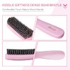 Cepillo de pelo con mango de madera rosa, cerdas de