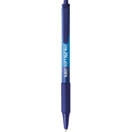 BIC BIC Kugelschreiber Set Soft Feel Grip, in Blau, Strichstärke 0,4 mm, 12er Pack, Ideal für das Büro, das Home Office oder die Schule