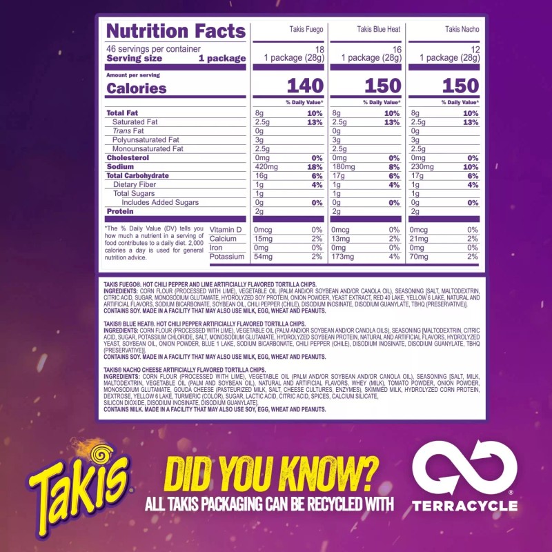 Takis Hero Variety Pack Tortilla Chips, 1 oz., 46 pk.