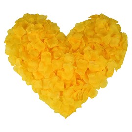 SamHeng 1000 Pieces Silk Rose Petals, Artificial Fabric Petals for Wedding Party Valentine's Day Birthday Romantic Table Decoration Tasteless Emulation Rose Petals (Yellow)