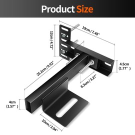 HONYTA Headboard Brackets for Metal Bed Frame Adjustable Base Headboard Wall Mounting Brackets, Footboard Extension Kit for Twin Full Queen King Size(Black, Set of 2)