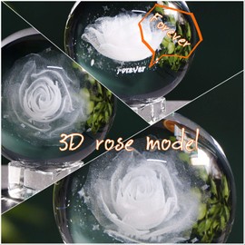 2.36'' K9 3D Rose Stars Crystal ball Laser Engraving Forever words Sphere I Love You Gifts for Girlfriend Anniversary Ornament