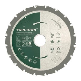Twin-Town HM Multifunctional Circular Saw Blade, 190 x 30 mm Z20, Ideal for Wood, Wood with Nails, Steel, Aluminium, Acrylic, Plastic, Laminate and MDF, for Circular Saw and Cordless Circular Saw