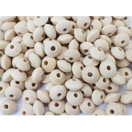 Abacus Wood Beads 12mm 500pcs Natural Flat Unfinished Round Beads Rondelle Loose Spacer Beads Large Hole Wooden Beads for DIY Craft-Bracelet-Keychain-Jewelry Making